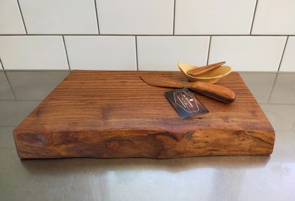 Elm serving platter for soft cheeses and charcuterie 